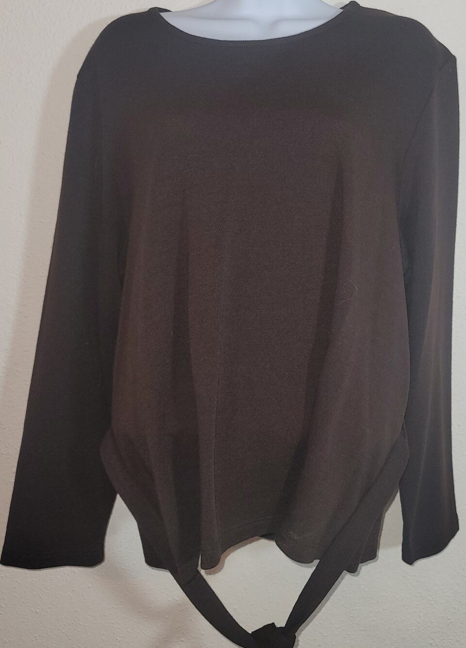 Lemmie For Nina Leonard Brown Belted Women's Sweater 1X Plus Long Sleeves